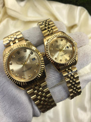 Rolex Gold Plated Couple Watches