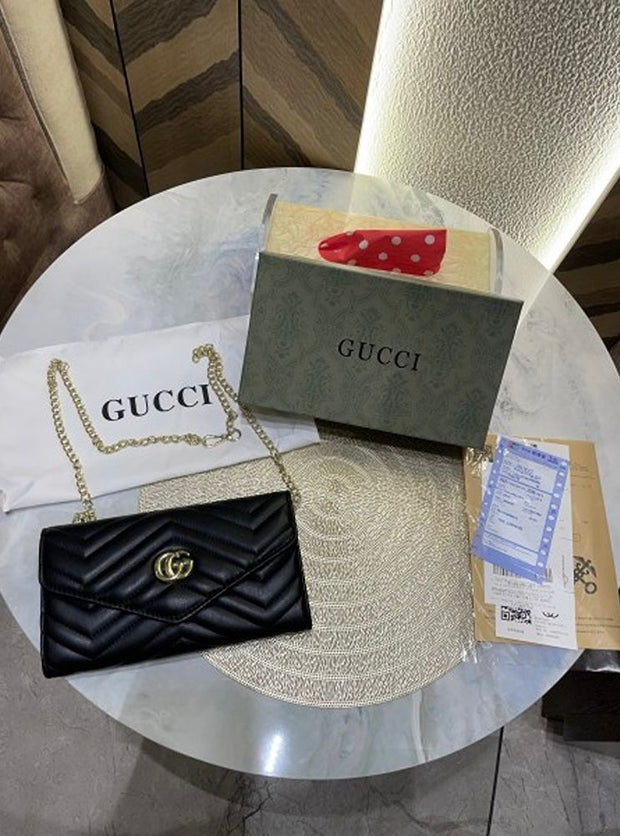 Gucci GG Marmont Black Crossbody Clutch