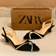 Zara Signature Suede Kitten Heels