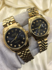 Rolex Gold Plated Couple Watches