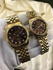 Rolex Gold Plated Couple Watches