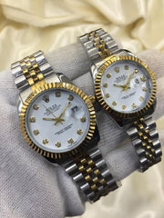 Rolex Gold Plated Dual Shade Couple Watches