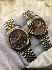 Rolex Gold Plated Dual Shade Couple Watches