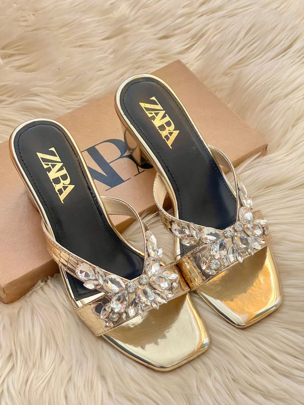 Zara Block-Heeled Sandals